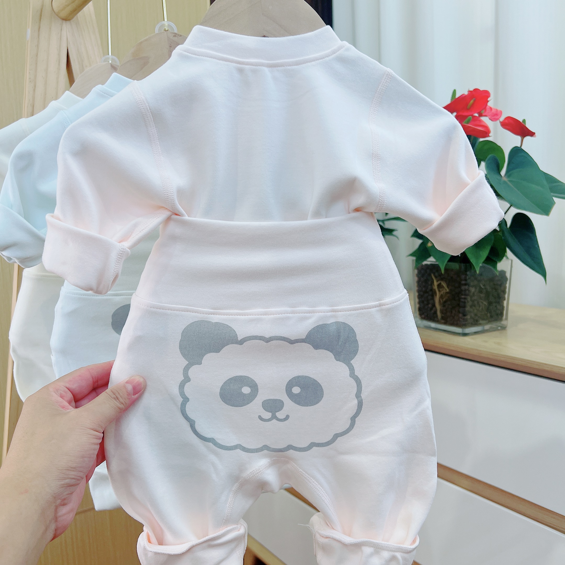 婴幼儿暗扣可开档秋衣裤套装300g加厚保暖宝宝休闲家居服33253