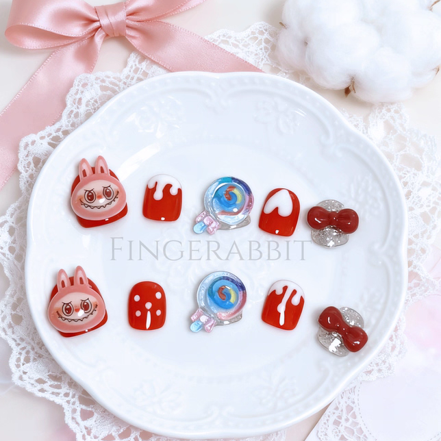 卡通网红拉布布儿童爆款穿戴甲贴片短款果冻胶女童指甲贴宝宝无毒,彩妆/香水/美妆工具,穿戴甲/甲片,淘宝优惠券,粉丝福利购,淘宝优惠卷