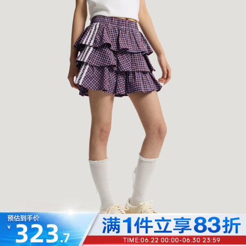 adidas阿迪达斯三叶草女子PLAID SKIRT运动休闲半身裙KU9399