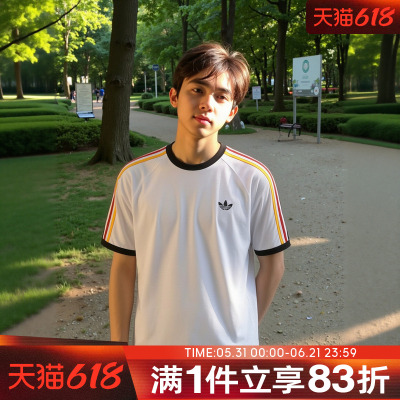adidas阿迪达斯夏季三叶草男运动休闲短袖T恤圆领宽松上衣KC8639