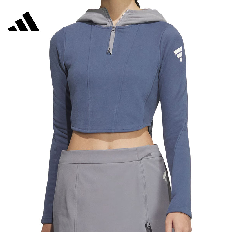 adidas阿迪达斯女子FUSTL W P HDY针织运动连帽卫衣JM6211