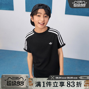 adidas阿迪达斯三叶草大童运动休闲短袖圆领T恤KE0919