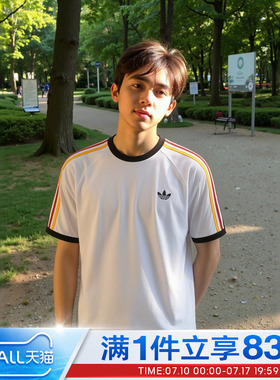 adidas阿迪达斯夏季三叶草男运动休闲短袖T恤圆领宽松上衣KC8639