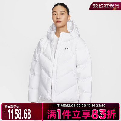 NIKE耐克女子运动休闲保暖连帽羽绒服外套HV5236-100