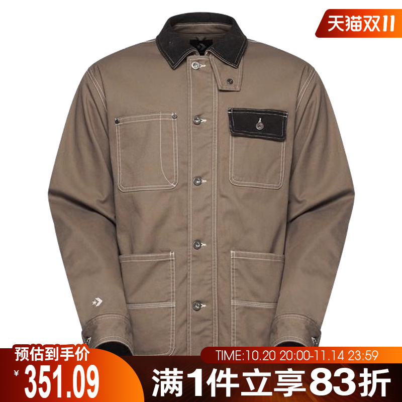 converse匡威男子运动棕梭织无帽外套10028111-A02