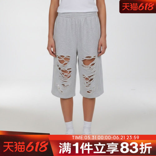 adidas阿迪达斯三叶草女子KNIT JORTS W运动休闲中裤LC6461
