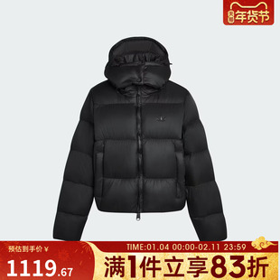 adidas阿迪达斯三叶草女子运动休闲保暖连帽羽绒服外套KG4905