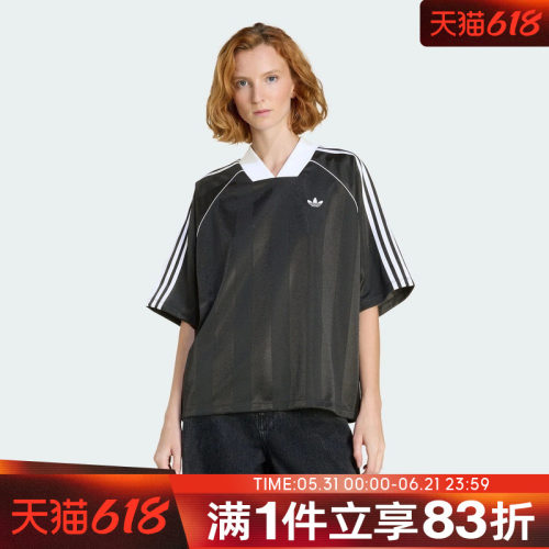 adidas阿迪达斯三叶草女子运动休闲短袖T恤球衣风宽松上衣KD2904