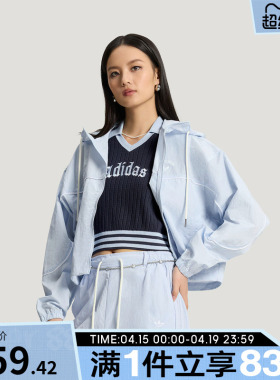 adidas阿迪达斯三叶草女子外套OG W WB连帽休闲夹克KT3056