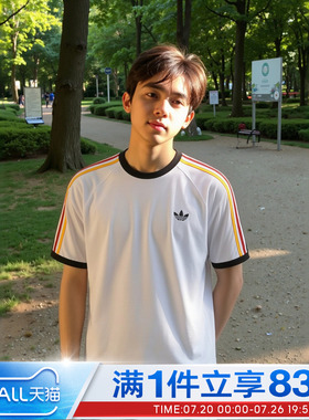 adidas阿迪达斯夏季三叶草男运动休闲短袖T恤圆领宽松上衣KC8639