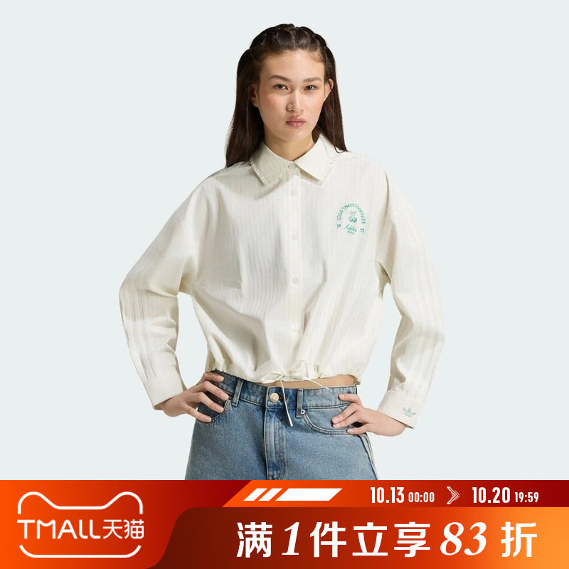 adidas阿迪达斯三叶草女子SPORTS运动休闲长袖衬衫KX6897