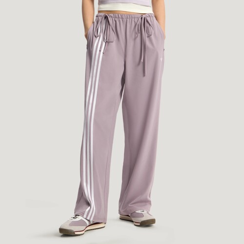 adidas阿迪达斯三叶草女子梭织运动裤休闲缎带长裤KY5689