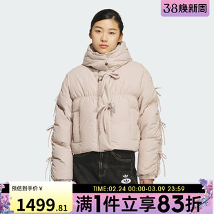 adidas阿迪达斯三叶草女子运动休闲保暖连帽羽绒服外套KC2610