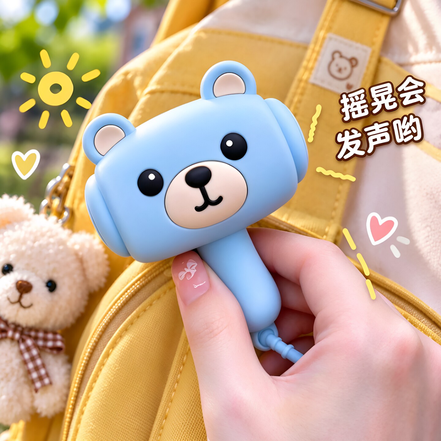 可爱小熊摇摆发声解压钥匙扣