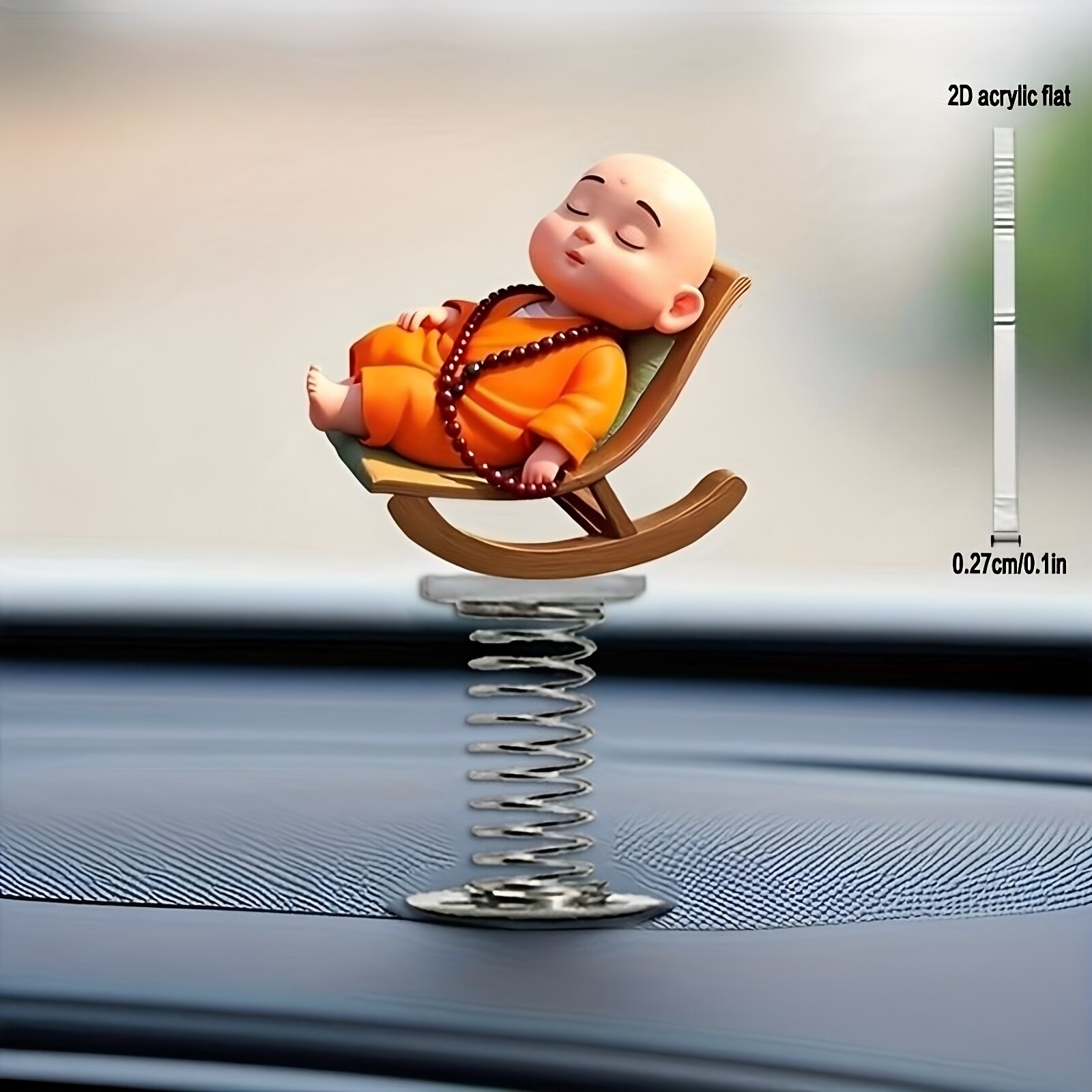 亚克力小和尚摇头车载弹簧摆件