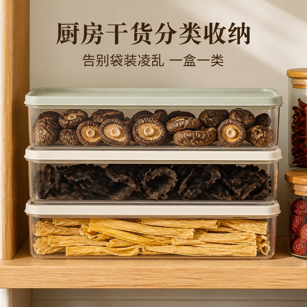 厨房干货分类带盖收纳盒