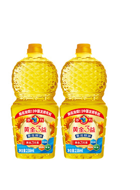 【张若昀同款】多力黄金三益葵花籽油 238ml*2瓶家用食用油桶装