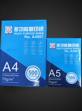 青联a5打印纸70g单包500张A4办公用品A5小票清单白纸草稿纸学生用 复印纸专发票版空白凭证打印纸210*148mm