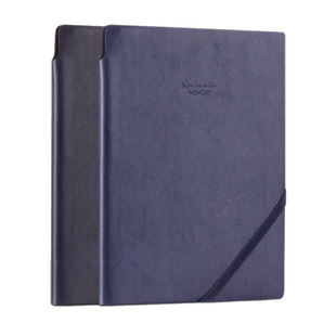 得力 22215皮面本PU材质25K商务记事本带笔插斜绑带笔记本简约 学生个性创意 本子