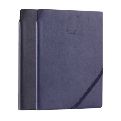 得力 22215皮面本PU材质25K商务记事本带笔插斜绑带笔记本简约 学生个性创意 本子