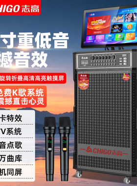 广场舞大屏幕高清视屏机卡拉OK声卡一体音响大功率蓝牙志高视屏机