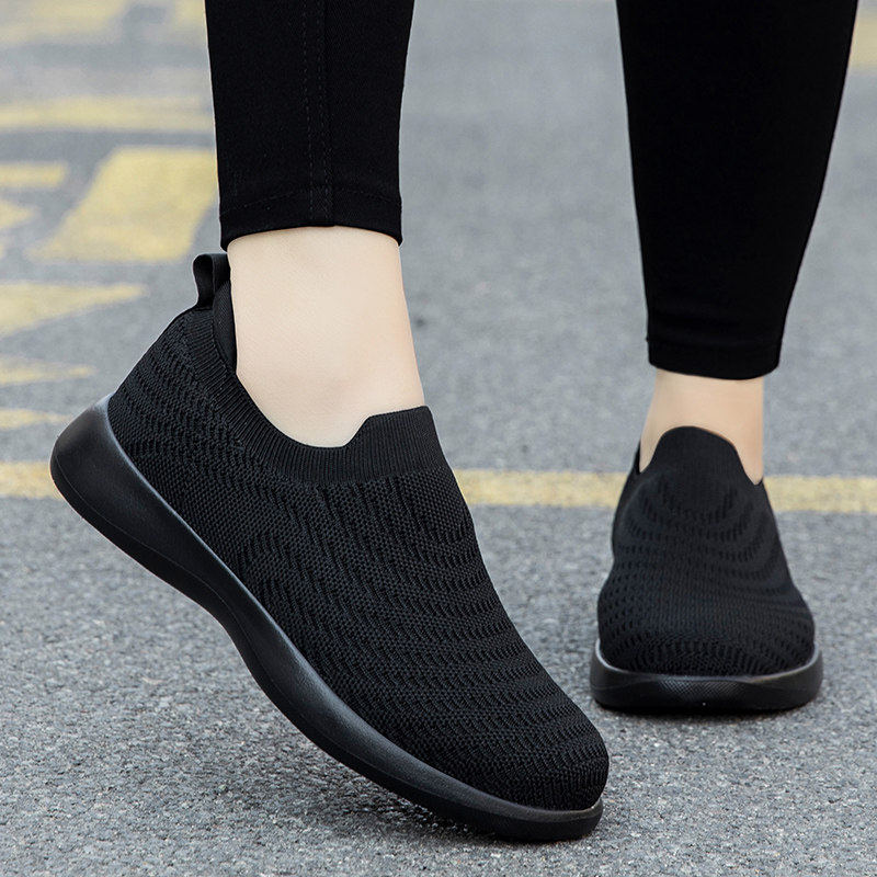 老北京布鞋女夏透气网面一脚蹬老人鞋套脚轻便软底黑色妈妈健步鞋,女鞋,健步鞋,淘宝优惠券,粉丝福利购,淘宝优惠卷