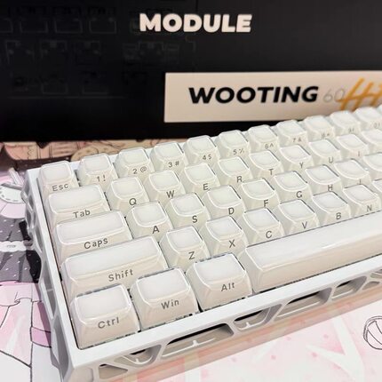 水晶果冻布丁侧刻键帽OEM136键小全套PC透明磁轴机械键盘wooting