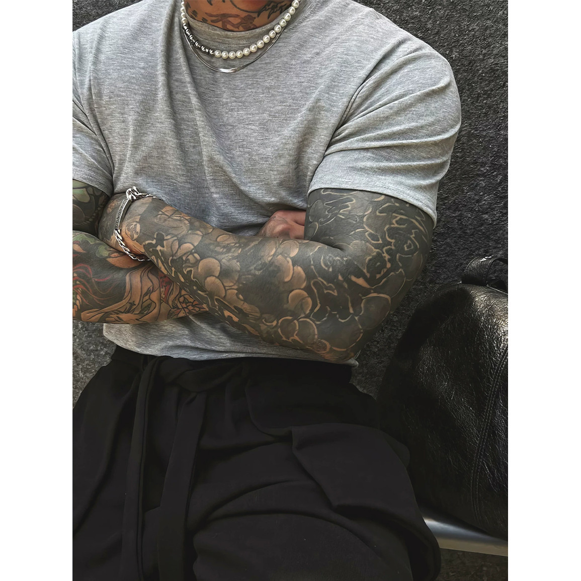 美式西海岸纯棉t恤男小领口正肩修身短袖亲肤透气休闲运动打底衫