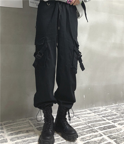 美式伞兵工装裤男设计感束脚裤配