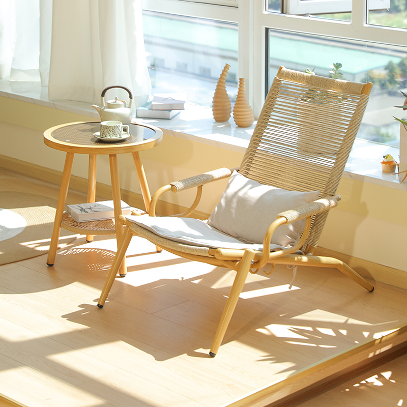 躺椅折叠椅午睡靠背椅两用懒人可坐可躺沙发椅子户外阳台休闲藤椅