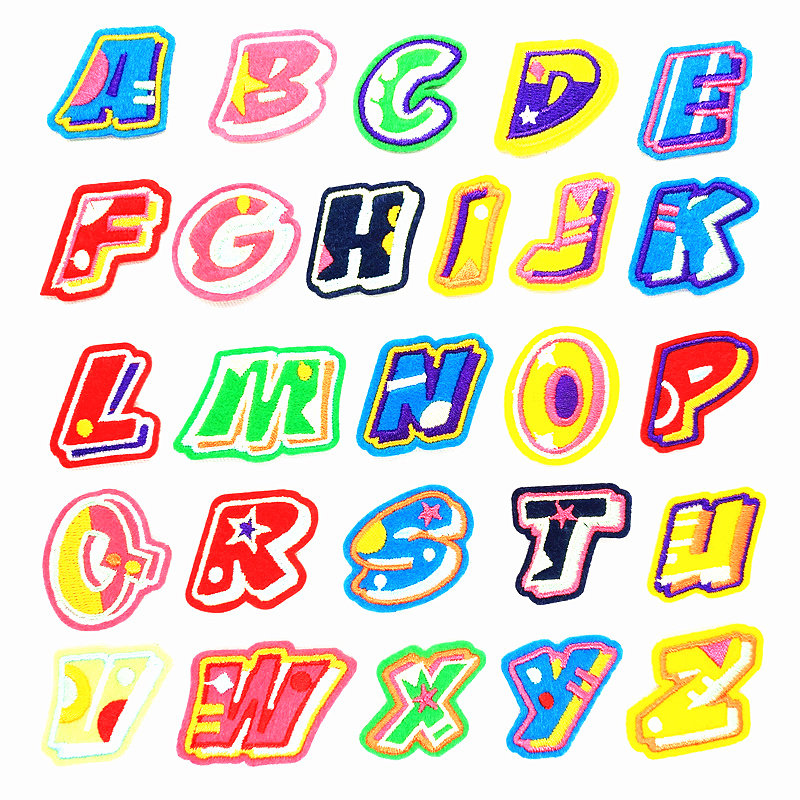 26个英文字母补丁贴 刺绣布贴衣服diy字母补丁字母补丁贴布贴花