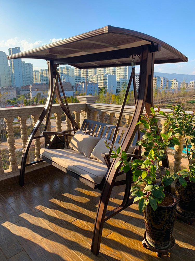 Outdoor swing Cast aluminum swing chair Rocking chair Wrought iron hanging basket Courtyard home outdoor chair Balcony hanging chair