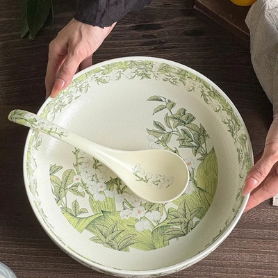 幸福铃兰花碗碟套装2025新款菜盘