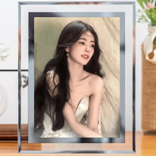 白鹿周边跑男玻璃相框相片照片定制摆台摆件桌面画框生日礼物女友