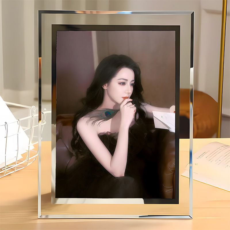 现货速发绝美迪丽热巴高颜值水晶玻璃相框送朋友闺蜜礼物客厅卧室