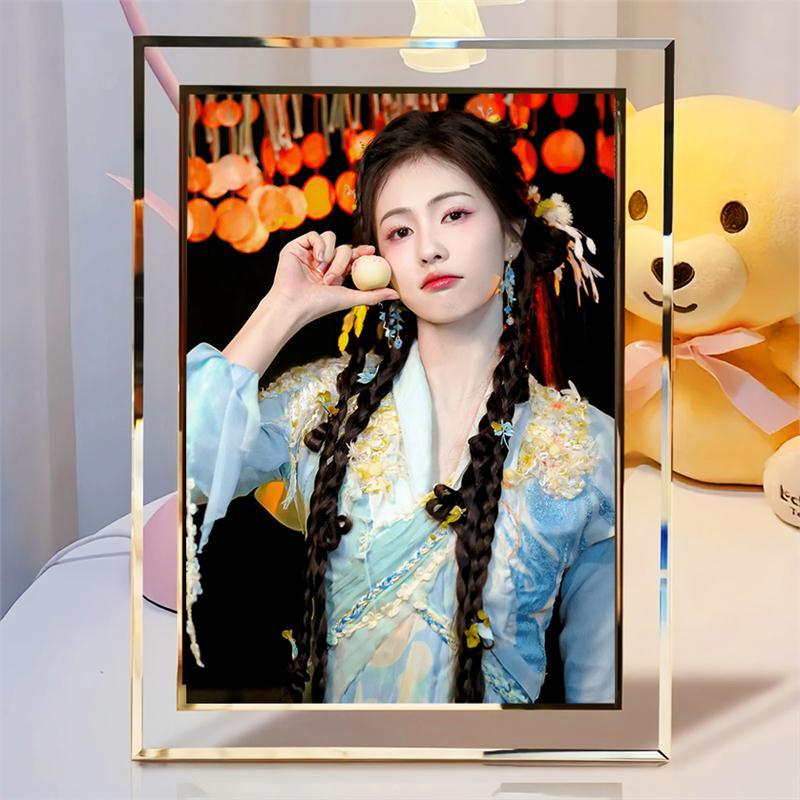 白月梵星周边白鹿玻璃相框摆台摆件diy个性定制照片朋友纪念礼物