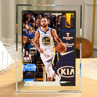 库里周边水晶相框NBA篮球明星斯蒂芬库里照片定制摆台玻璃框立牌