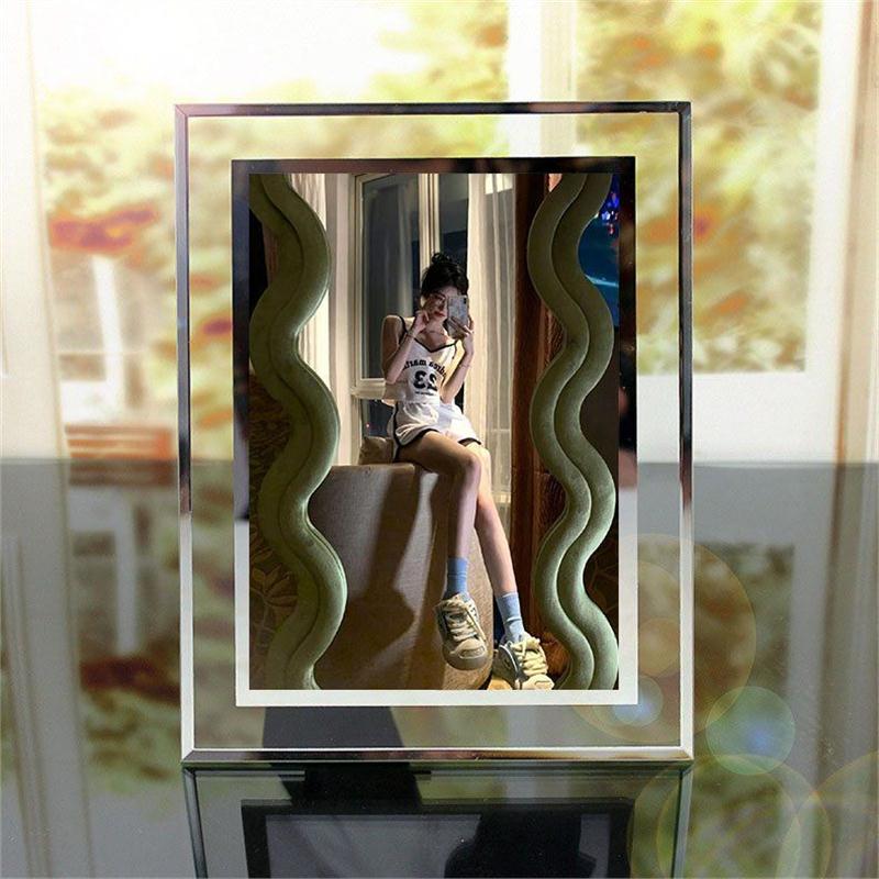 鞠婧祎明星周边洗照片玻璃相框摆台diy闺蜜情侣毕业生日创意礼品