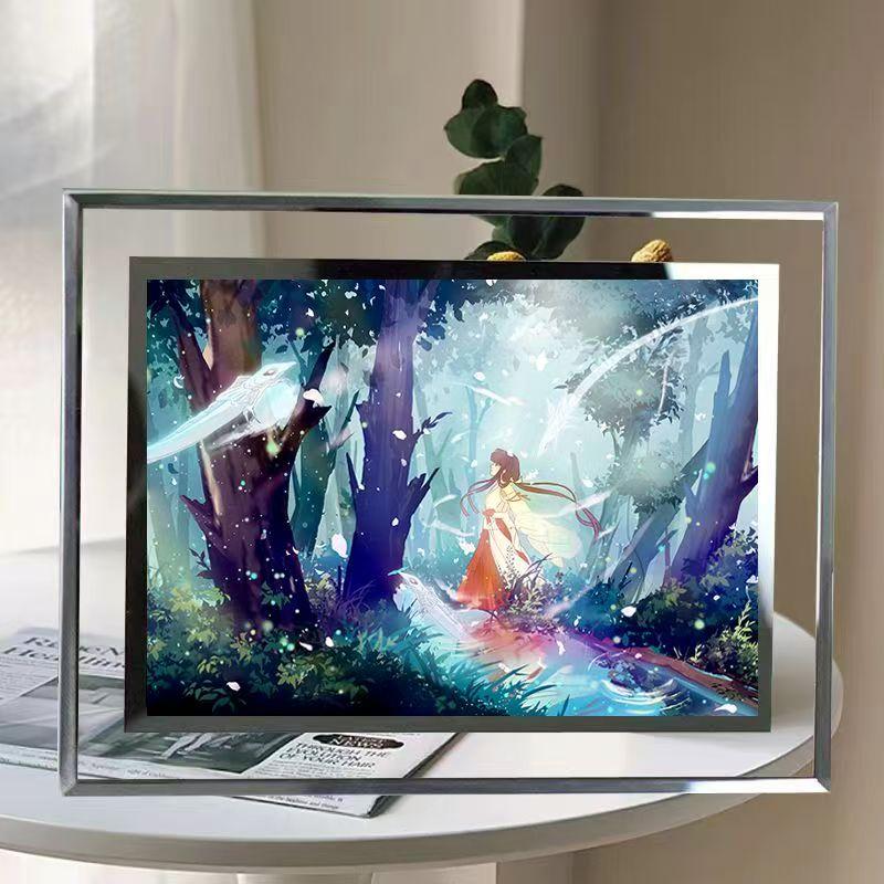 动画片犬夜叉与桔梗学生版周边水晶相框桌面摆件毕业礼物送女生