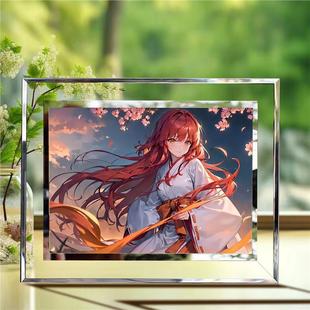 上杉绘梨衣周边水晶相框龙族幻想定制桌面摆台摆件玻璃框立牌吧唧