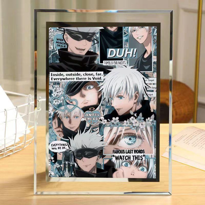 2025现货速发五条悟咒术回战周边水晶玻璃相框摆台动漫5寸6寸7寸