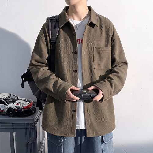 日系CityBoy龙鳞纹长袖衬衫男