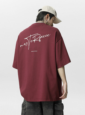 BENT IDEA2025夏季款美式字母印花半袖短袖T恤潮牌宽松情侣体恤衫