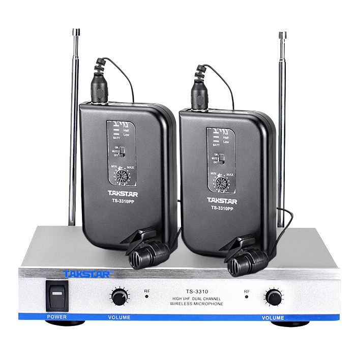 takstar/得胜ts-3310pp无线领夹胸麦一拖二 腰挂头戴式麦克风话筒
