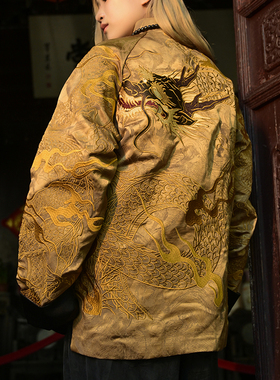 三省六部·中书省【紫气东来】重磅满身金龙刺绣高端男士龙袍唐装
