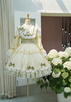Tea Cat: In-store Stock: Sheep Orchid Four Seasons Flower Tencel embroidered solid color doll style Vintage lolita dress thumbnail 7