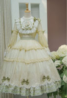 Tea Cat: In-store Stock: Sheep Orchid Four Seasons Flower Tencel embroidered solid color doll style Vintage lolita dress thumbnail 8