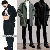 毛呢大衣套装 男士 穿搭秋冬加厚保暖痞帅高级感一套搭配帅气三件套