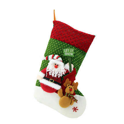敏可43CM 大号圣诞礼品袜雪人老人鹿 圣诞装饰品袜子圣诞礼物包邮