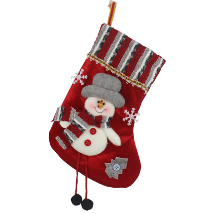 敏可 小号圣诞袜 针织袜子 圣诞老人平安夜礼物袋 卡通装饰品袜子
